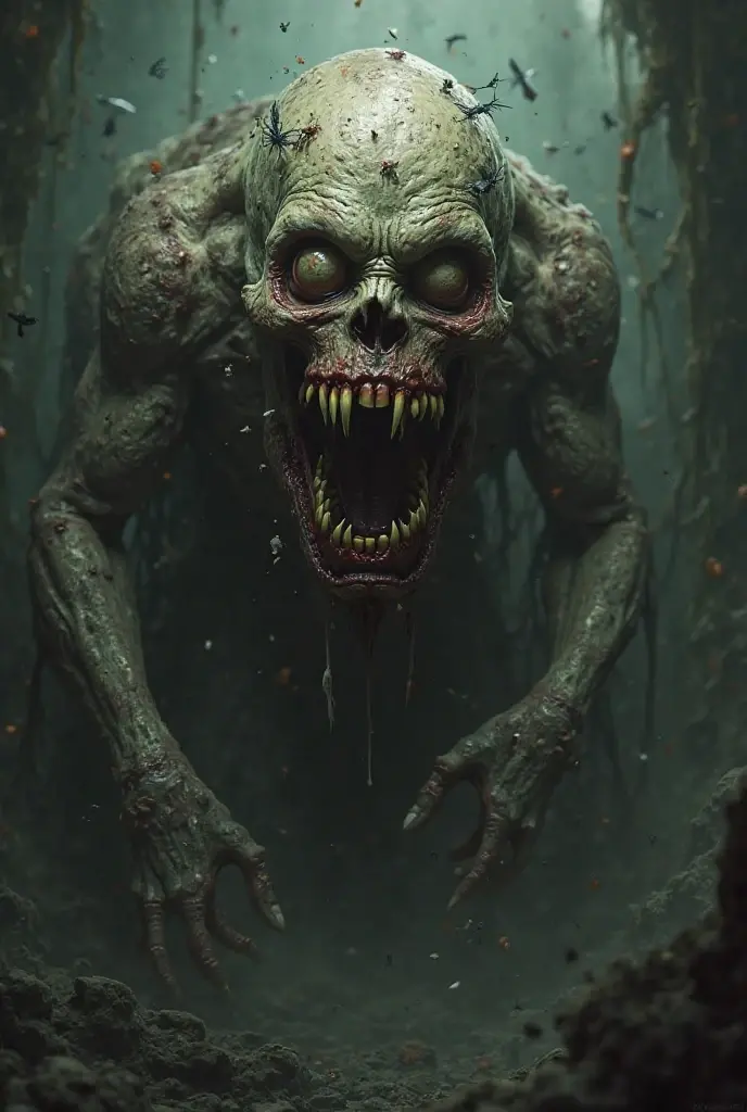 Monster with a face devoid of ears, eyes, and nose. Instead, a gaping mouth lies in the middle of his "face". His method of attack consists of pushing a scream percent that can damage the victim’s hearing. When he is not alert, he wanders by talking alone with incomprehensible sounds. [No Ears][No Eye]  [No Nose] [A large mouth in the middle of the face] [8k best quality] [No Eye] [No nose] [No Ears] [The character is devoid of eyes of ears and nose] [His face consists only of a wide open gaping mouth covering his face] [He is in an environment surrounded by mist] [This monster has no human milks. ] [It does not look like a human] [this monster has a mouth instead of a face]