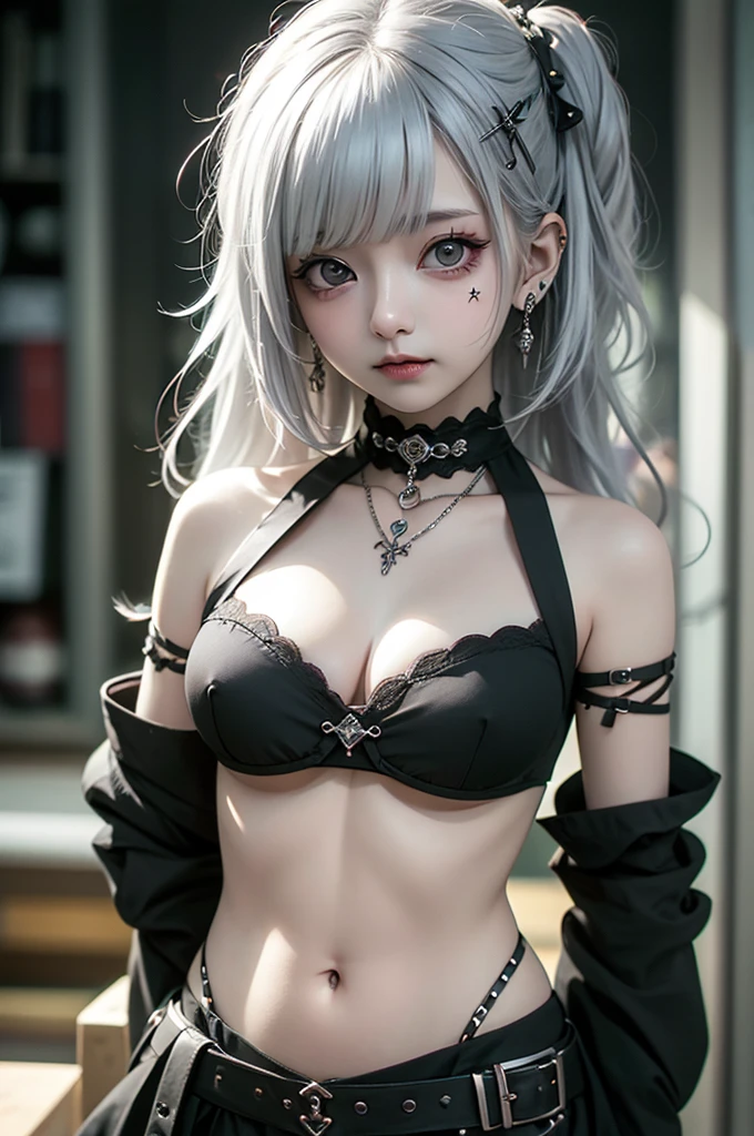 A woman with a black patch over her right eye, detailed facial features, beautiful long hair, elegant expression, dramatic lighting, cinematic composition, dark fantasy, muted colors, moody and atmospheric
