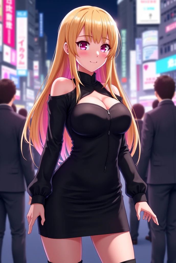 1 anime girl standing next to a mercedes benz in te middle of the street at night. Realistic 3D anime style, night, tight dress, Realistic 3D Anime, Photorealistic Anime, Photorealistic Render of Anime Girl, Anime CG soft art, Anime 3D style, realistic anime artstyle, Anime realism style, Anime style. 8k, Young realistic anime girl, Render of a cute 3D anime girl (Best Quality,Unparalleled Masterpiece:1.4),Ultra-Detailed CG 4K,(Ultra-Detailed Clear Absurdly-Vivid Mint Big Eyes:1.2)