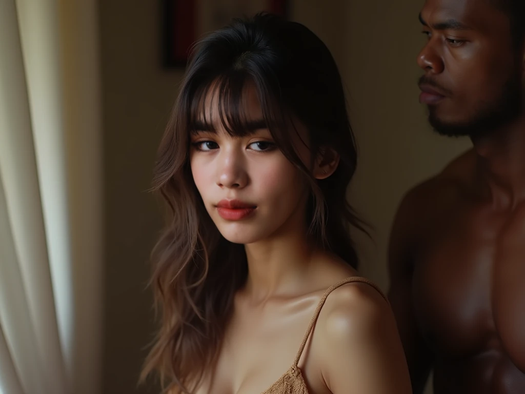 young japanese woman having sex with people watching and without clothes with many black men raping her