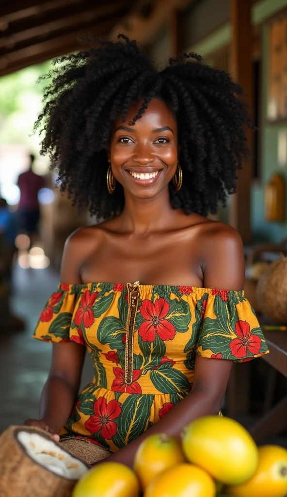 Picture that represents the multiethnicity and multiculturalism that we have in Costa Rica. a black woman, only one