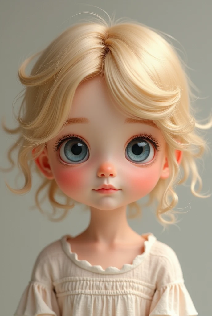 Blonde child avatar, rosy cheeks pouting