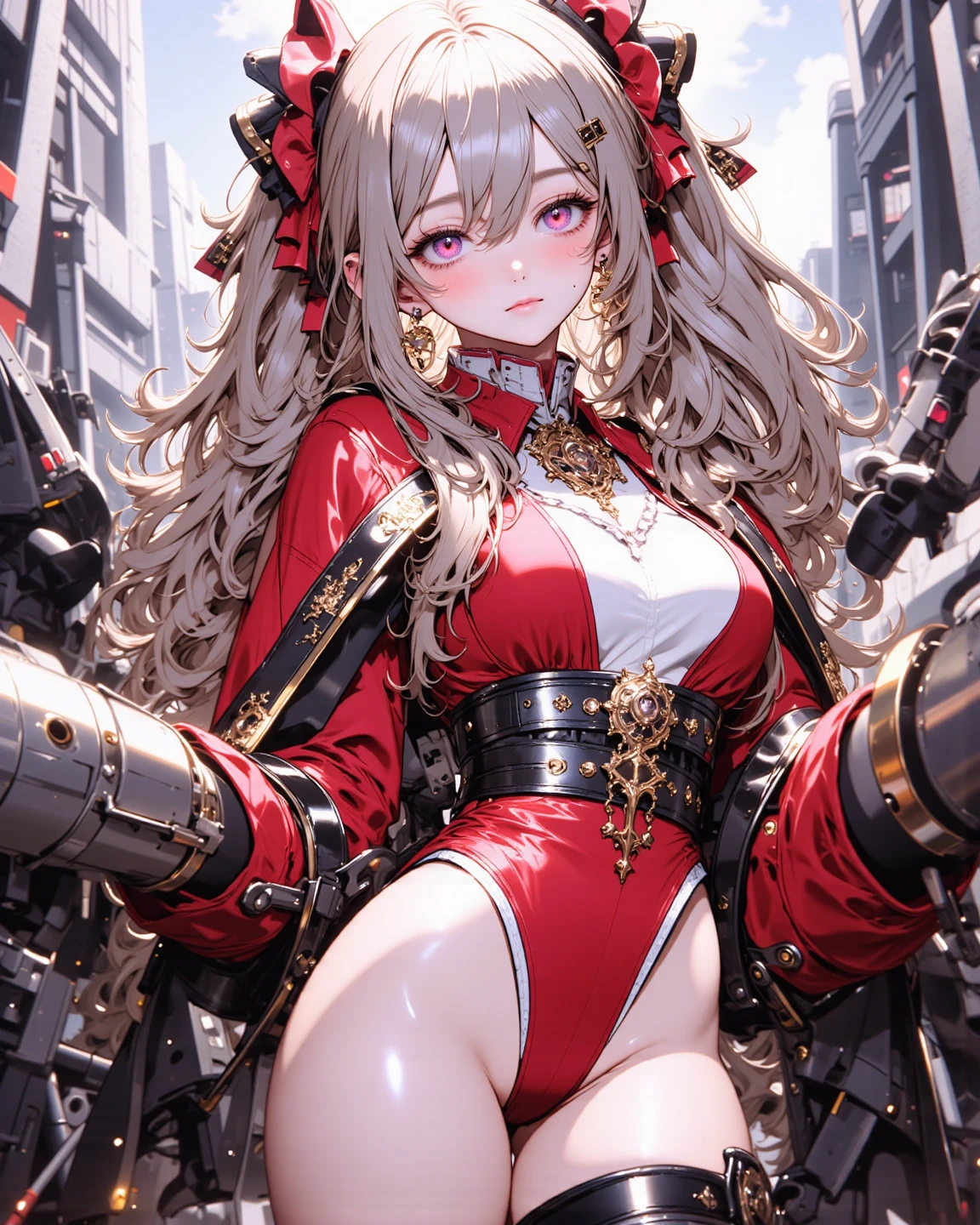 Young beautiful woman,(Highest quality,Extremely detailed depiction,Incredibly absurd high resolution,Anatomically accurate depiction,Curvy Legs),(Glowing Skin,Shiny skin),Kashima,Fleet Collection,Cosplay,Happy smile,Setting up the rigging,background:Naval Base