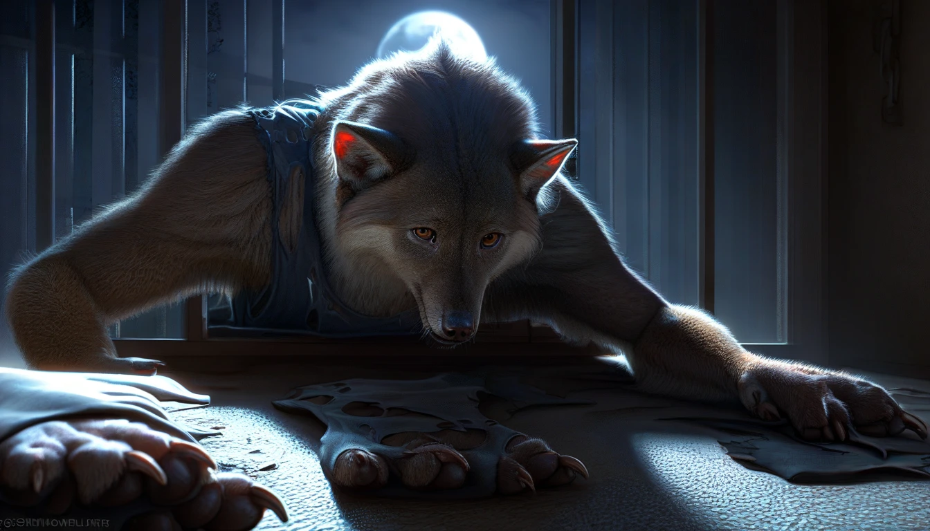 White wolf puppy. Baby, , small, , Male, holding, is sitting, weapon, Male focus, horns,Background to the war, colored leather, fire, candle, Without clothing , completely naked. testicles between legaster, Best quality))