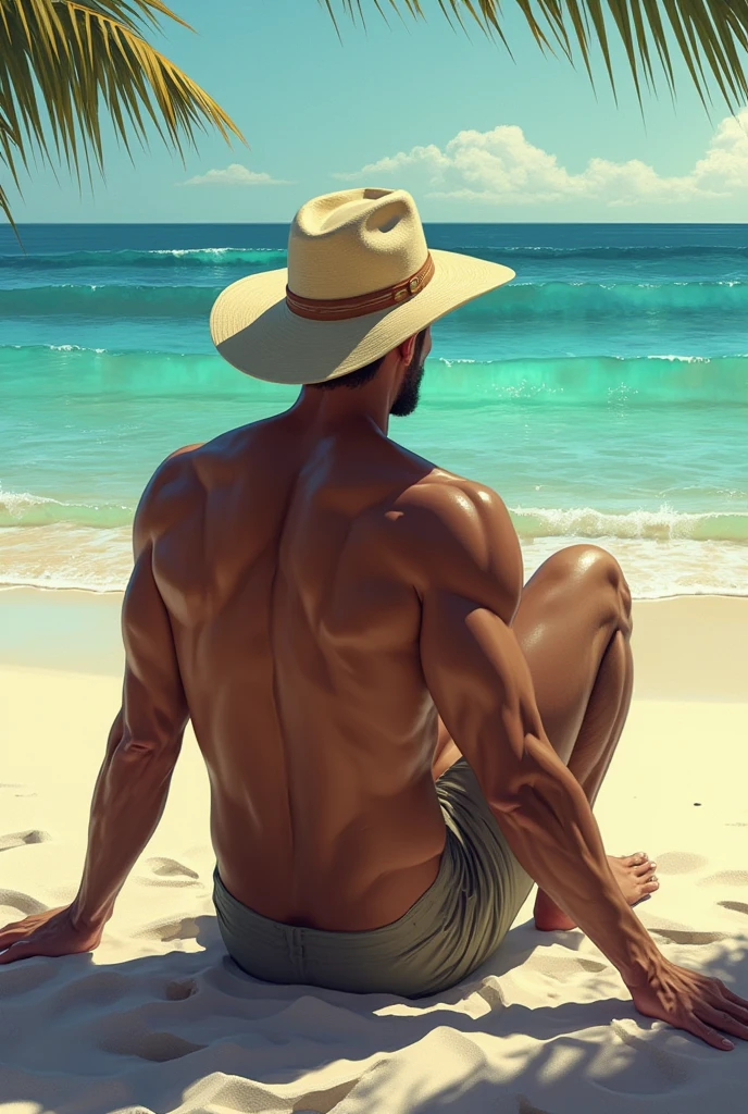 one man with goatee, wearing straw hat, 8k --auto --s2