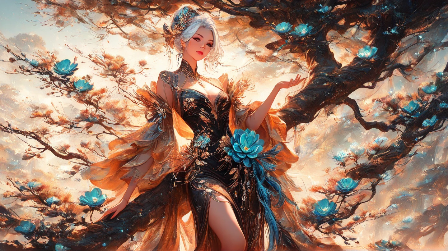 Best Image Quality, MasterPiece, Ultra High Resolution, (Accuracy: 1.4), Photo, 1 Girl, (Rabbit: 1.5), Center Model Walking in Front of the Camera, Unbuttoned Kimono, Mesh Stockings, Ribbon, White Hair, Long Straight Hair, Bangs, Full Body, Medium Breasts, Bare Chest, Beautiful Legs, Slender Legs, Very Long Hair, Night Sky Background, Red Moon, Extremely Detailed Eyes and Face, Beautiful Detailed Eyes, halo around the head, dull, dark, filmy, 1.5), (erotic clothing: 1.4), bare shoulders.