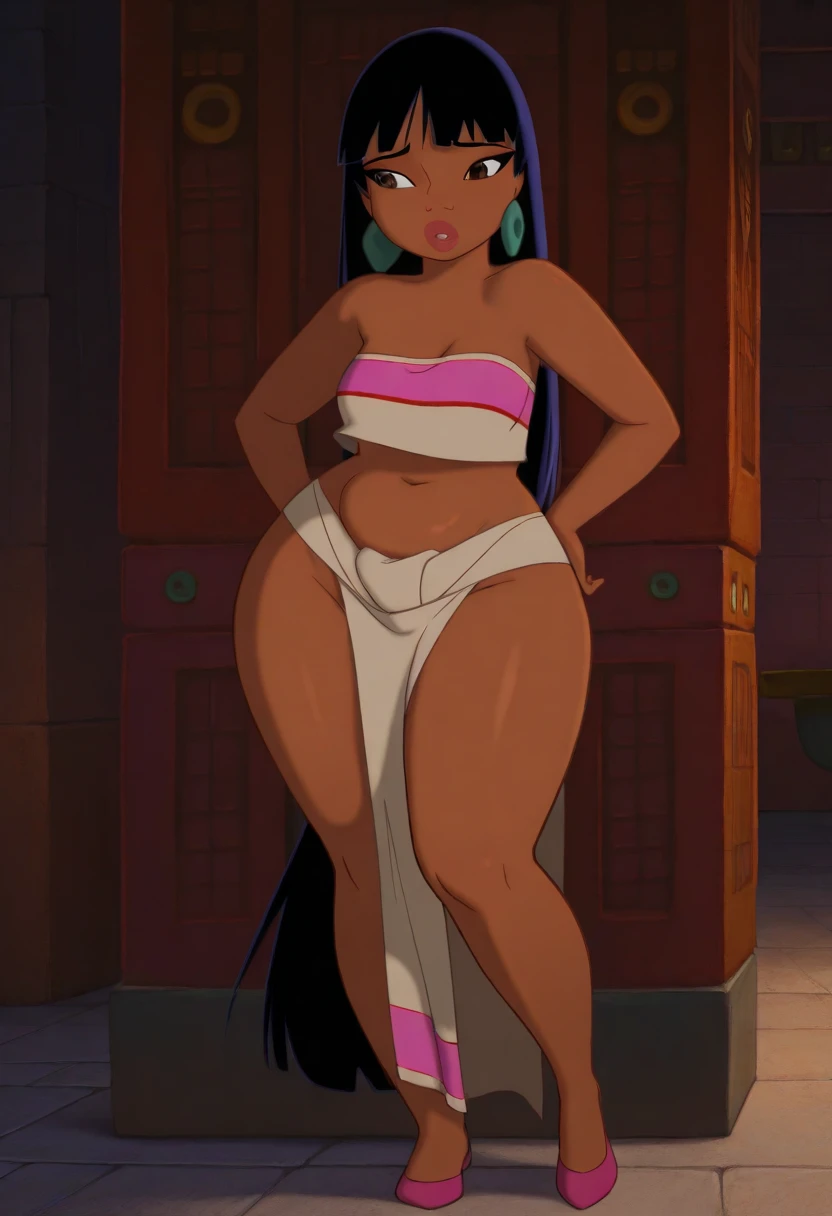 best quality, afterglow, 4k, ((masterpiece)), extremely detailed, 8k, trending on ArtStation, Intricate, High Detail, Sharp focus, grimph <lora:grimph2:1.1>, 1girl, solo, ass, big ass:1.3, ass focus, thighs, nude, bare ass, huge ass, topless, thick thighs, wide hips, ((from behind)), angry, (blush), 1girl <lora:korrav2-lora-nochekaiser:0.8> lhkorra, korra, long hair, blue eyes, brown hair, dark skin:0.7, dark-skinned female:0.7, hair tubes, close up