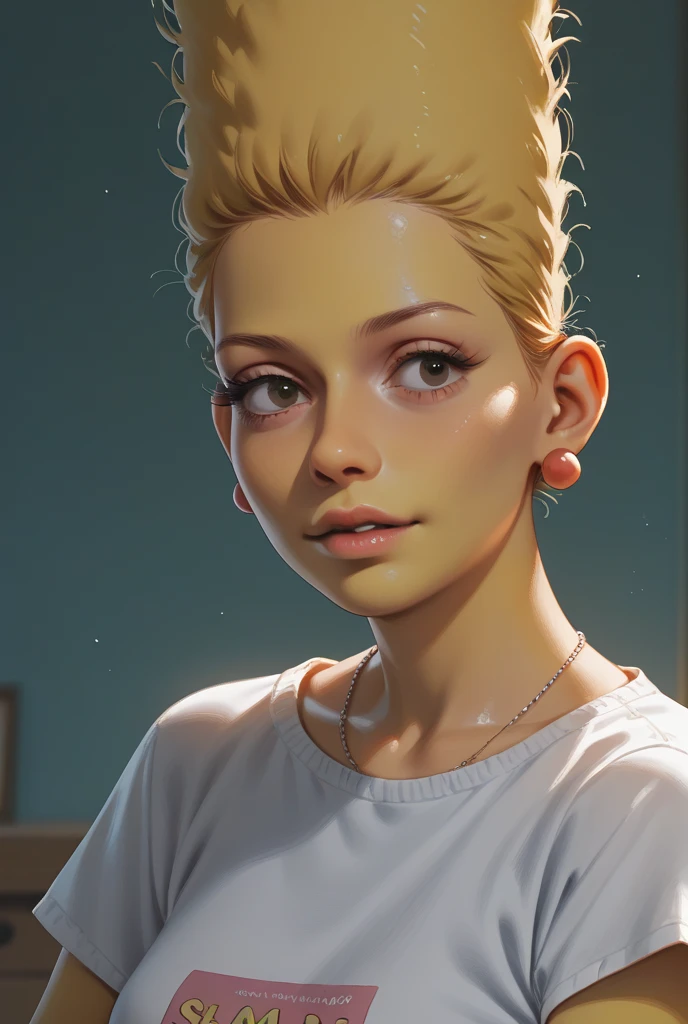 (best quality), 1girl, female, porcelain skin, blonde hair, straight hair, medium hair, swoopy tips, Flipped-up ends, brown eyes, perfect eyes, skinny body, , (tears), crying, sad expression, small bust, shy, masterpiece, anatomically correct, highres