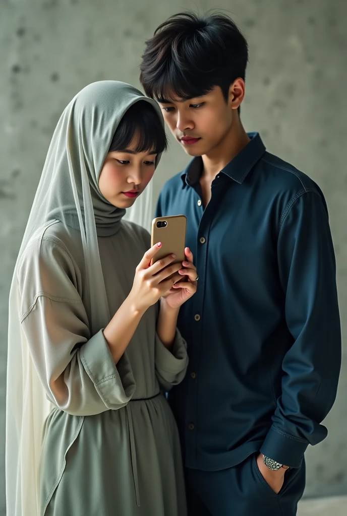 there is a woman wearing a purple scarf and a man in a white shirt, with lovely look, old picture, candid picture, very very low quality picture, very clear picture, lovely couple, in love selfie, in garden, in a park, at a park, with funny feeling, a picture, desaturated!!, riyahd cassiem, at college