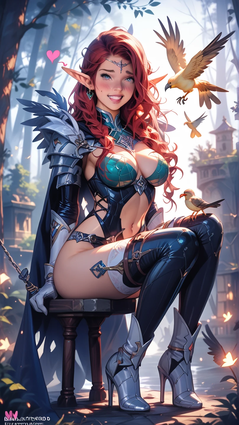 best quality,4k,8k,highres,masterpiece:1.2),ultra-detailed, extremely detailed eyes, extremely detailed body, (large masterpiece digital art), (detailed manga illustration), (detailed line art), ((perfect anatomy)), (intricate details:1.3), (ultra-detailed:1.3), (illustration:1.3), (sharp focus:1.3), (natural lighting:1.05), (vivid colors:1.3), (masterpiece), (best quality:1.4), (perfect anatomy:1.4), high quality, expressive eyes, full body, detailed face, beautiful face, perfect face, 1 girl, tall girl, ((blonde hair)), (red hair), multicolored hair, two-toned hair, ((dark skin)), (((dark skinned female))), griffon, large breasts, thick thighs, very long hair, bare shoulders, denim, (short shorts), dynamic pose, silver jewelry, choker, animal ears, (lion ears), (lion tail), thigh-highs, ((animal ears)), skin dentation, curvy, monster girl, heterochromia, (orange eye), (icy blue eye), ((wings)), feathered wings, black feathers, green glowing feathers, thigh gap, (white shirt), black leather jacket, thigh boots, dynamic lighting, cinematic lighting, smiling, ((Greek ruins background)), Atey Ghailan, Jeremy Mann, Greg Manchess, Antonio Moro, trend in ArtStation, trend in CGSociety, Intricate, High Detail, Sharp focus, dramatic and photorealistic painting art by Midjourney and Greg Rutkowski, Jeff Bridges, ((cartoon style)), Marvel Cinematic Universe style