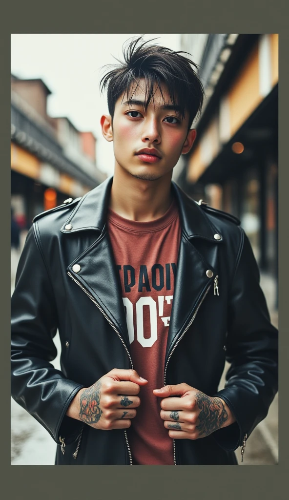Masterpiece, best quality, ultra-detailed, Realistic Photography, handsome men, rockabilly style fashion