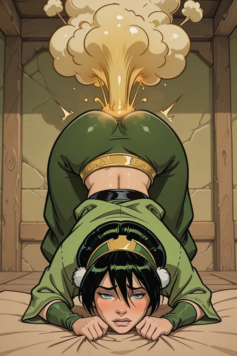 score_9, score_8_up, score_7_up, score_6_up, score_5_up, score_4_up, BREAK, source_anime, 1girl, toph, bangs, black hair, blind, grey eyes, hair between eyes, hair buncrying and screaming expression, very small breasts, Skinny body(packs:0.4),  full nude girl , Expressiveh, lying pose a sexy girl hogtied on an all white bed in a white room, hands tied, arms tied, legs tied, feet tied, bondage, heavy body freckles, gangbang, rough sex, fantastical, size difference, head grab, ass grab, group sexs, big round eyes, imminent fellatio
