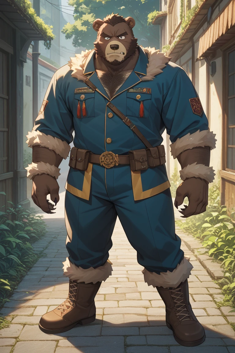 (masterpiece),(highres),(intricate details:1.4),extremely detailed,(illustration:1.2),8k,photorealistic,exquisite,(daddy:1.5),aged,(elder male tiger:1.7),muscular,(Viking warrior:1.5),(brave and powerful:1.5),manhood,warrior,long hair,long beard,(numerous scars),(bulging crotch:1.8),(homosexual:1.5),(roaring:1.5),(a uniform that fits snugly against the body:1.6)