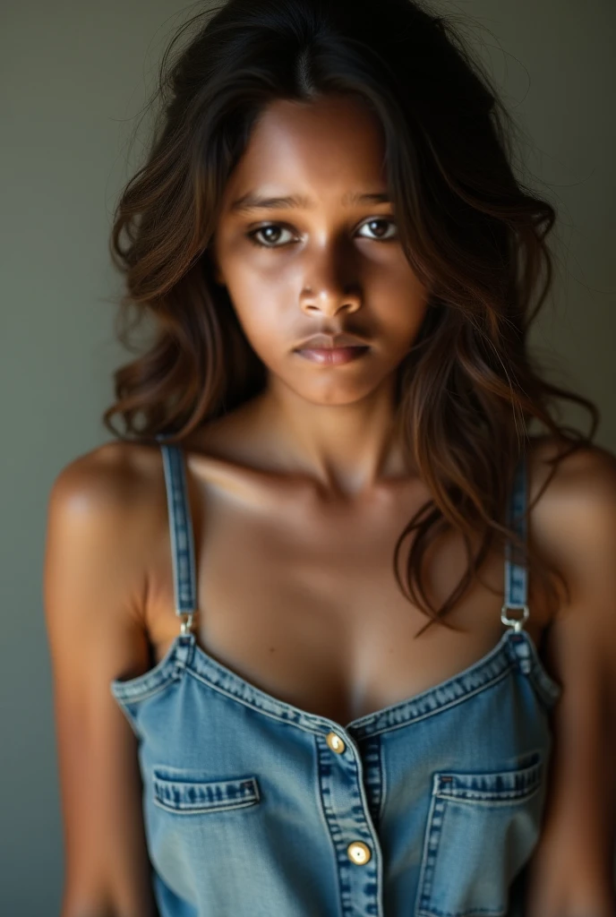 Beautiful ebony teenage girl with thin line and natural tied hair, pretty face, 8k, very realistic, cinema, hyper detailed