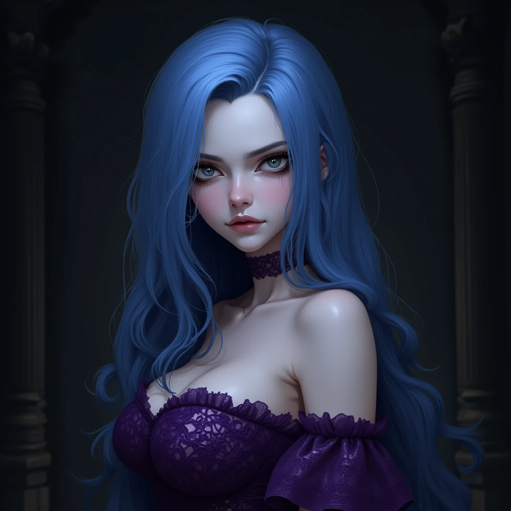 masterpiece, Amouranth as a beautiful witch with long turquoise hair, wanting a kiss, Ultra Detailed, pink transparent smoke swirls around her, intricate and beautiful design, highly detailed face, mesmerizing blue eyes, dark fantasy, dramatic lighting, cinematic lighting, ultra-realistic, highest quality, super detail