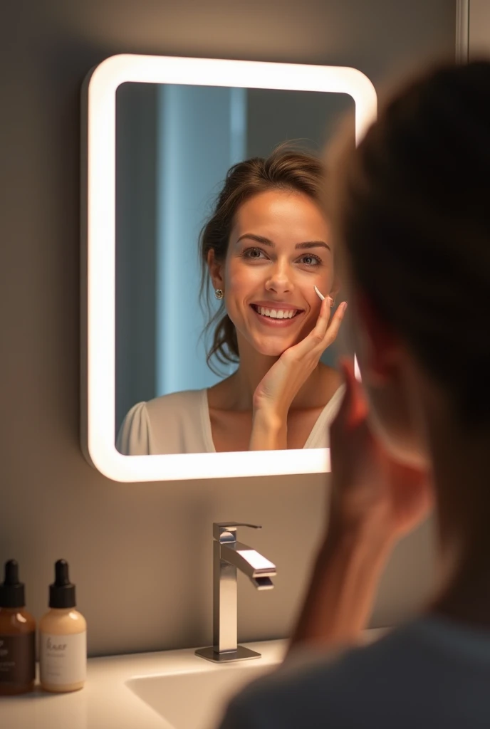 Make a mirror that is smart and helps you find skin imperfections to avoid going to a doctor and gives you makeup advice
,but it has to be a nice design