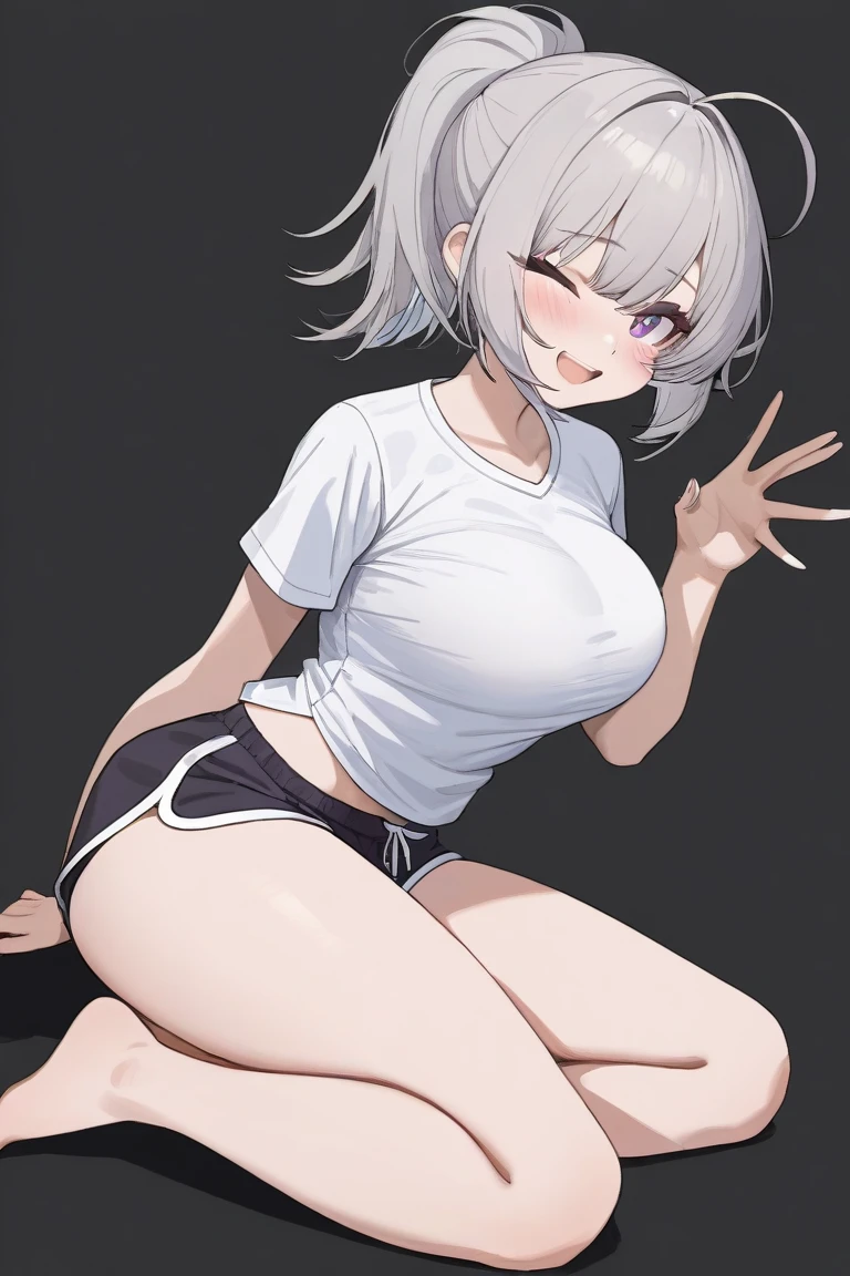 highest quality、High resolution、Detailed Background、(Beautiful face in every detail:1.4)、Anatomically correct、(Detailed facial expressions)、(Detailed eyes:1.2)、age beauty、(Highly detailed face:1.4)、(Huge breasts:1.3)、Cute hair colour、Bobcut、ponytail、attractive thick thighs、Accentuate your underboob、Healthy Beauty、Embarrassed look、Show your side、
(Three beautiful girls in gym clothes are looking at me coldly in the schoolyard.:1.5)、
(Crouching down, from a true-below angle:1.5)、Ultra-close-up of the real thing、
(close-up underwear From below), From below, (Underboob:1.3)