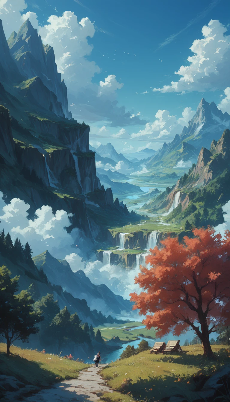 in high-definition images、landscape painting、the state of Wei in a delicate style、With a delicate style of painting。