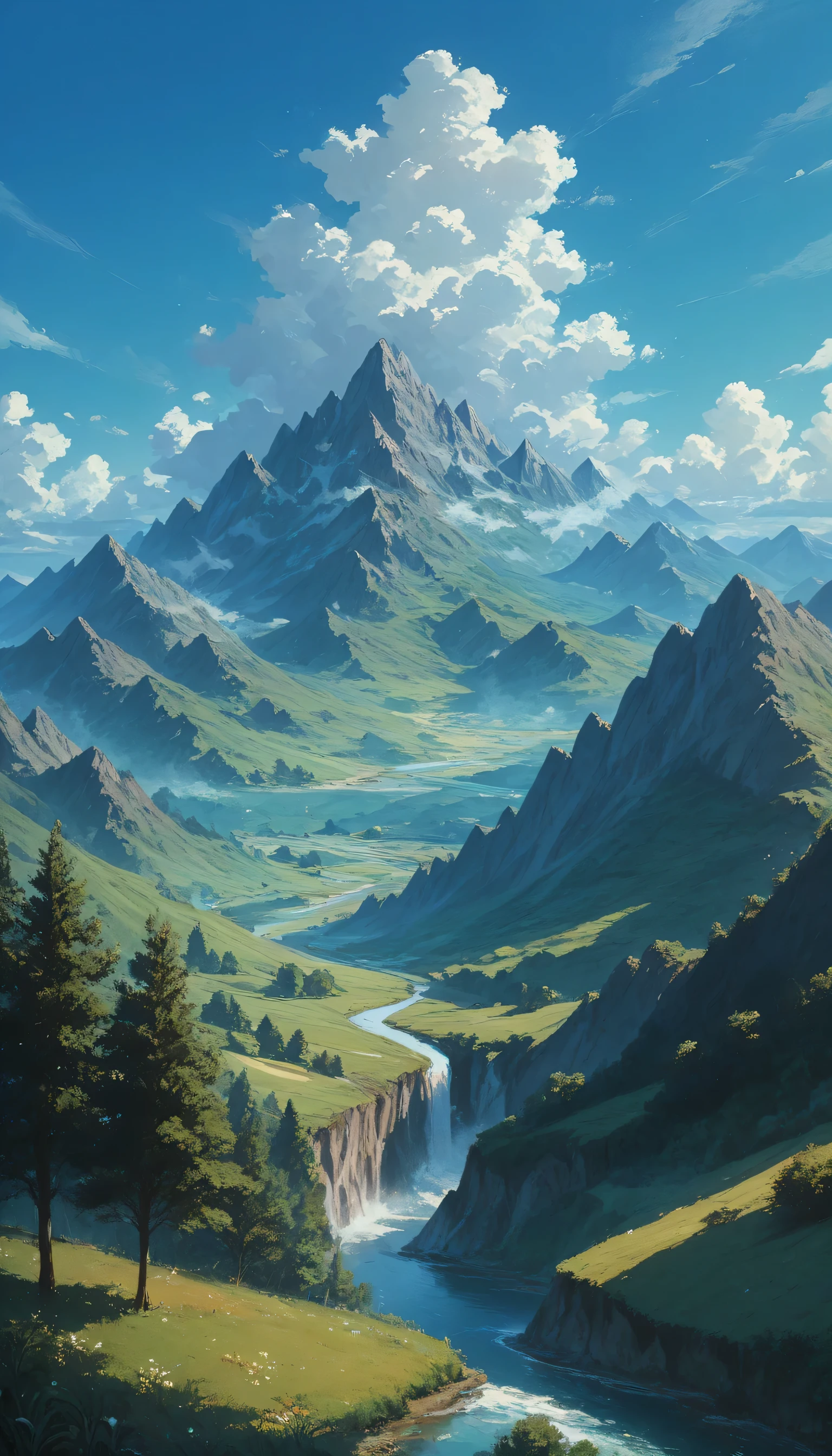 in high-definition images、landscape painting、the state of Wei in a delicate style、繊細な画風で。