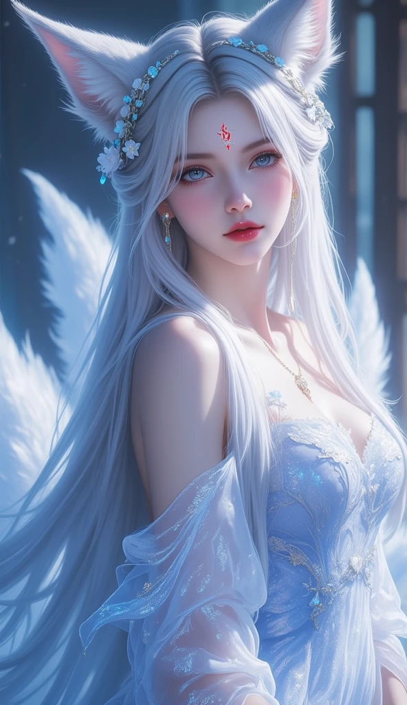 star,（White Hair Girl:1.5）,（（masterpiece））、（detailed：1.4）、((Upper body image、Close-up))、（Backlight）(Night view、A fantastic atmosphere、Ancient capital、Amazing beauty images,One Woman、white dust、Light and dance-like、Suspended particles), (Black Costume、Feathered robe with sleeves、Clothes that flare out towards the hem、Expose your shoulders、Off the shoulder)、（Gray hair that changes with light、length, Lustrous gray hair、WHITE hair fluttering in the wind、Beautiful Bangs）、（Beautiful white and shining skin、Cheek gloss highlighter、Sexy and very beautiful and adorable face、The most beautiful face in the world、big, Sparkling blue eyes）、（Cute 25 year old girl、Ample breasts、Great cleavage and a tiny waist、Delicate shoulders、balanced figure）、Woman in stage costume, Loose-fitting robes,Angel&Feather Robe、 , elegant and charming cosplay
