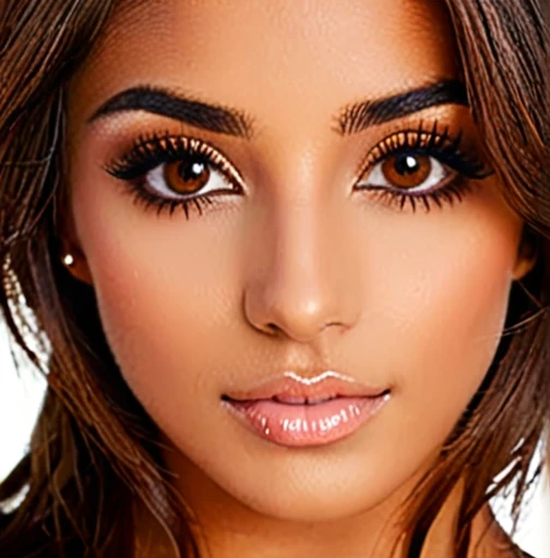 Una chica con ojos cafes claros y grandes, nice and long eyelashes,nariz bonita ,labios pomposos y rosados,pechos medianos cintura delgada y caderas anchas ,sexy ,cabello mediano cafe ,con piercing en la oreja arriba ,y con lentes bonitos y de piel canela cuerpo completo.