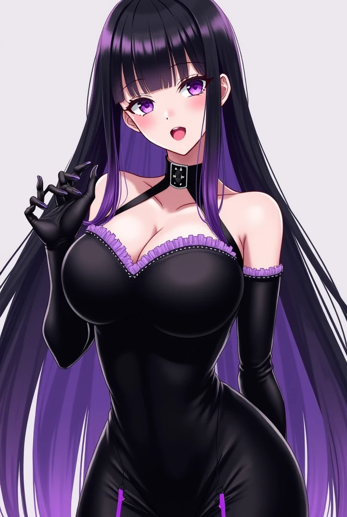 Woman in purple dress sitting on pink background, Nico Robin, ace lawyer maya fey, Hyuga Hyuga, seductive Anime Girl, Beautiful and attractive anime less sexual anime characters, 17 year old girl, (((Full breasts,)))(((Large Breasts))) (((Cleavage))),, beautiful alluring anime woman, Charming Tifa locks her heart, anime woman, beautiful anime woman, Anime Girl with long hair, (Anime Girl), ecchi anime style