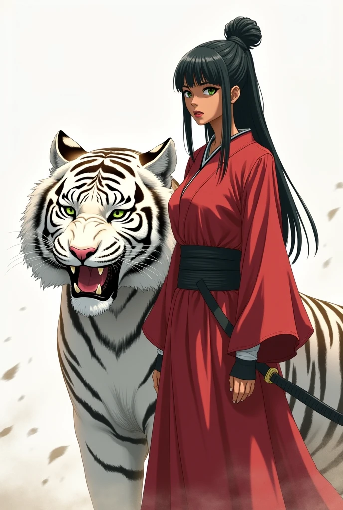 samurai fighting a white dragon