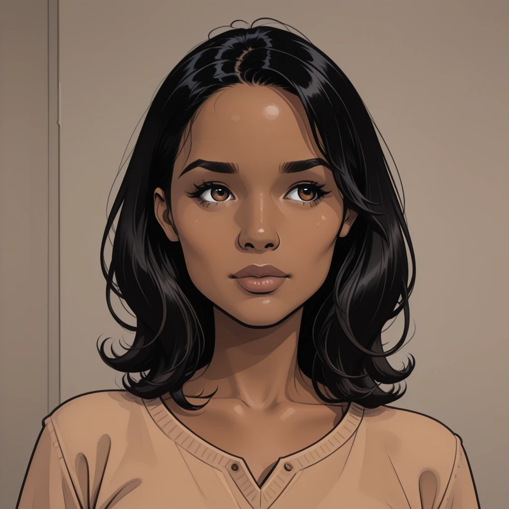 Masterpiece, best quality, high-res, 1 girl, (dark skin), black eyes