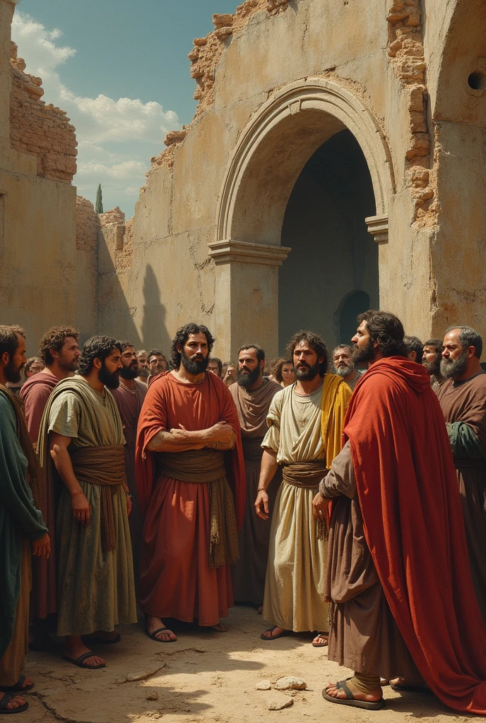 the visit of the prophet Samuel at the entrance of David's father's house asking for and anointing the boy David who was red-haired together with his older brothers