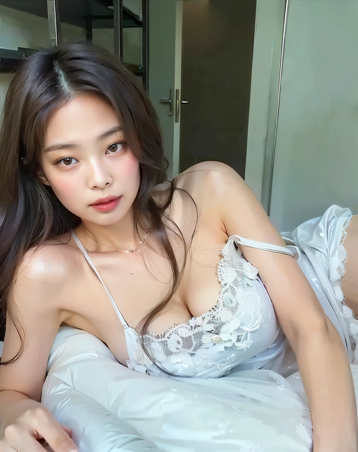 jennie blackpink hd mega huge breasts small waist giant hips hourglass long copper hair