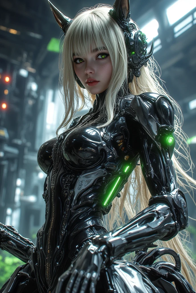 ((of the highest quality)), ((​master piece)), (detail:1.4), (((Translucent with numbered mechanical parts and ceramics++PP material++、++Carbon material++Beautiful women in cyberpunk made of))), Glowing pale with LEDs, ((Wide open chest)), Skin of the hips and thighs, Ticker (High dynamic range), Ray tracing, NVIDIA RTX, Super Resolution, Subsurface Scattering PBR Texturing, Post-processing, Anisotropy Filtering, depth of fields, Surface Shading, Accurate simulation of light/Material Interaction, perfectly proportions, Two-tone lighting, Wide aperture, Low ISO, White Balance, 8K, (((Cameltoe))), NSFW, (((Tall Woman))), 25 year old woman, Brilliant LED, knee high, Bulge, Puffy nipple, ((Cyber headgear with dull glowing LEDs)), open stance, Cowboy Shot, Skin of the hips and thighs, Beautiful body, Navel visible on bare skin, Chest to feel gravity, (Huge breasts: 1.3), (gargantuan butt: 1.0), Cyberpunk dazzling cityscape, Kowloon City, Many neon signs, Brilliant lights, Bright and vivid color scheme, Bright and vivid color scheme, dynamicposes, Looking down, (((Beautiful blonde long hair))), (((Aurora Inner Hair))), Costume typography and numbering
