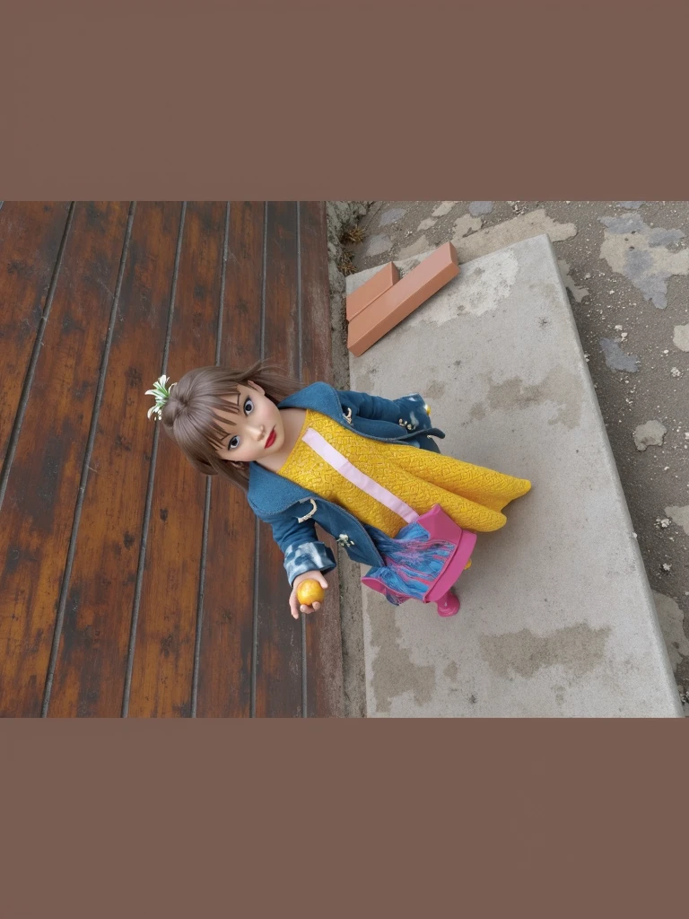 A quiet girl with glasses crawls darkly in the alley