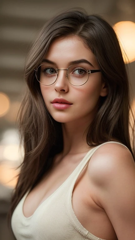 (Bella Sanchez), Belle jeune fille, Super nice facial detail, in an work office, she wear glasses, suit, black jacket and white shirt, professionnal classy, elegant ((clivage)), white shirt, (beaux seins), slim body, accessoires, earrings, High quality, Realistic, Very detailed, High definition, RAW color photo, ((Realistic full-body photo)), natural light, Beautiful Detailed, super detail, High Details, (red lipstick), ultra high res.photo realistic: 1.4, UDH,
