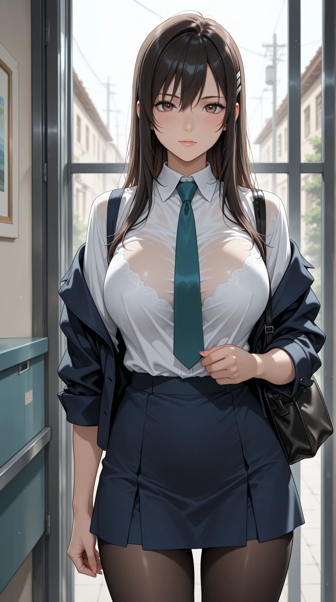 train、A man molested a high school girl、visible、Worried face、wet 、Hands reach into the skirt