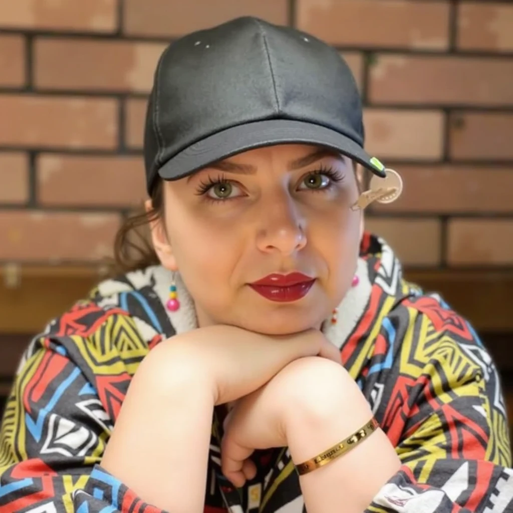 Fat woman wearing a baseball cap with the Algerian flag, (front focus), Ultra Realistic, David Hockney and Alphonse Mucha, , Photorealistic, Dynamic Lighting, Art Station, Poster, Volumetric Lighting, Side Lighting, Highly Detailed Faces, 4K,