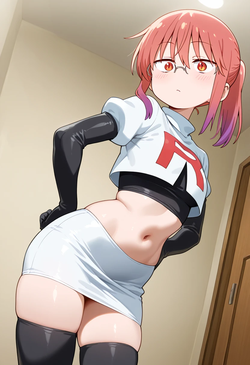 ((最高品質)), ((傑作)), (詳しい), 完璧な顔,1girl,Tall,Leggy,house wife, thicc,Voluptuous,thicc,30 years old,glasses,(((from front,))),(((foot focus))),full body,from below,(((squatting,spread legs,turn knees out))),((arms behind back,hands on floor)),updo hair,chignon,looking at viewer,(((moody face))),(bashful,embarrassed), ((pink condom in mouth)),Break,blue volleyball uniform,Long Sleeves, see through thin red micro bikini,(covered nipples:1.2), (cameltoe:1.2),(((extremely detailed pussy,pubic hair))),(((black thigh high socks))),(see through thin red micro bikini,blue volleyball uniform:1.1)
