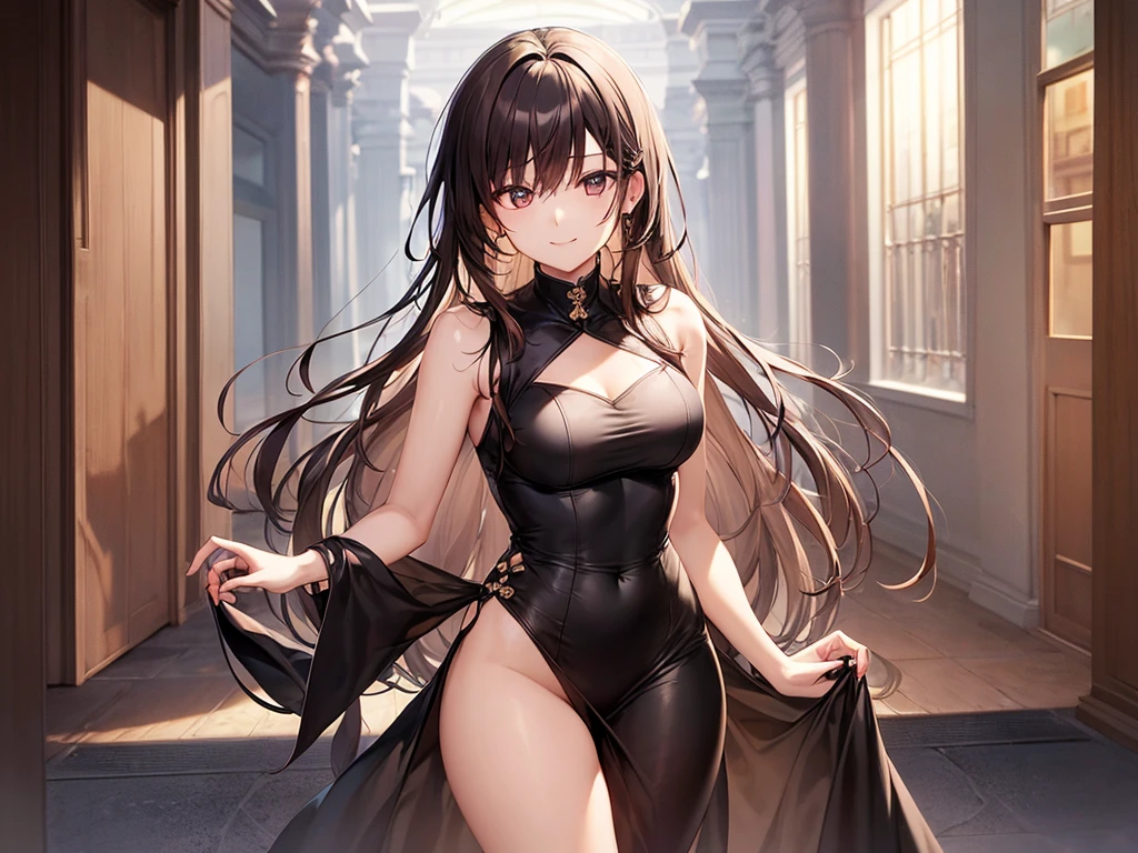 anime girl in lingerie sitting on window sill with city view, seductive anime girl, guweiz on pixiv artstation, anime girl wearing a black dress, guweiz on artstation pixiv, guweiz, artwork in the style of guweiz, attractive anime girl, cute anime waifu in a nice dress, beautiful anime girl, beautiful alluring anime woman