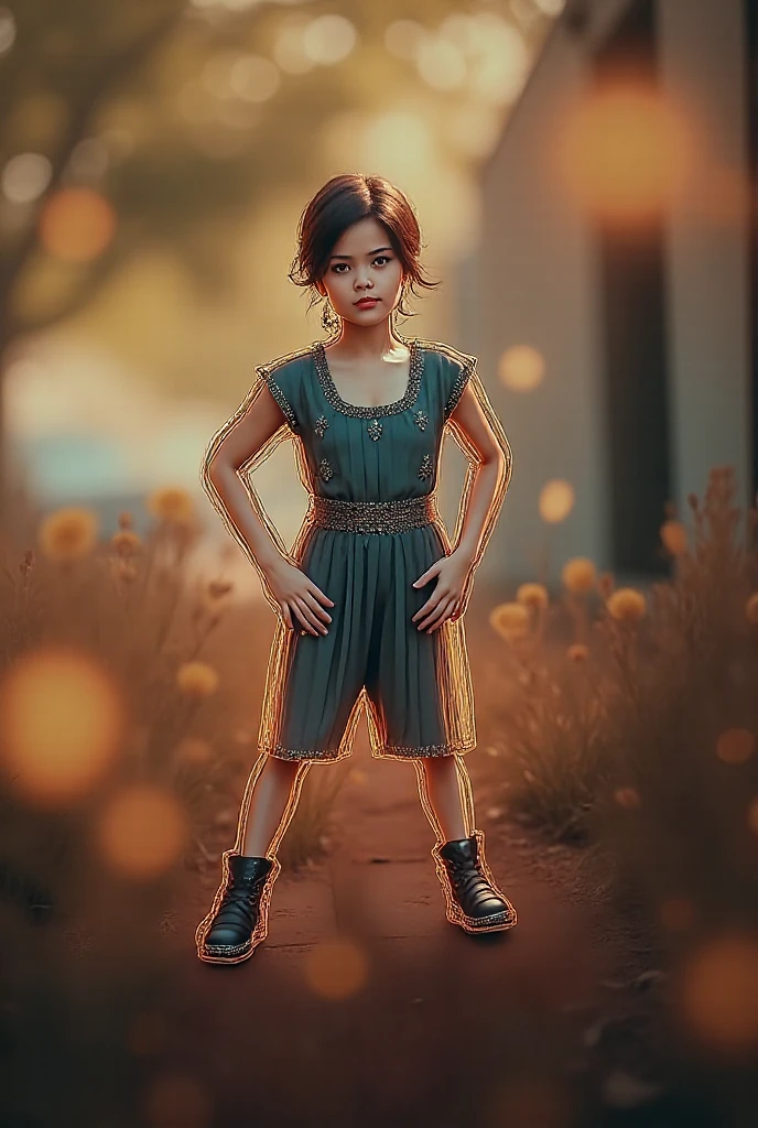 Change background sunlight colourfull realistic face neon