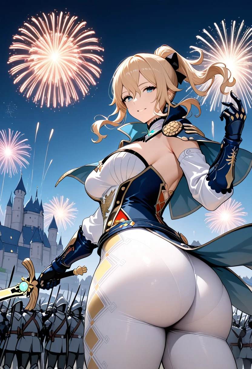 Girl, short blonde hair, blue eyes, big thighs , beautiful thighs, Wear tight stockings 