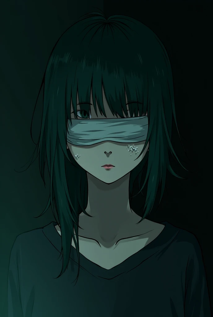 (masterpiece, best quality, high quality, highres, ultra-detailed), 1girl, white blindfold,