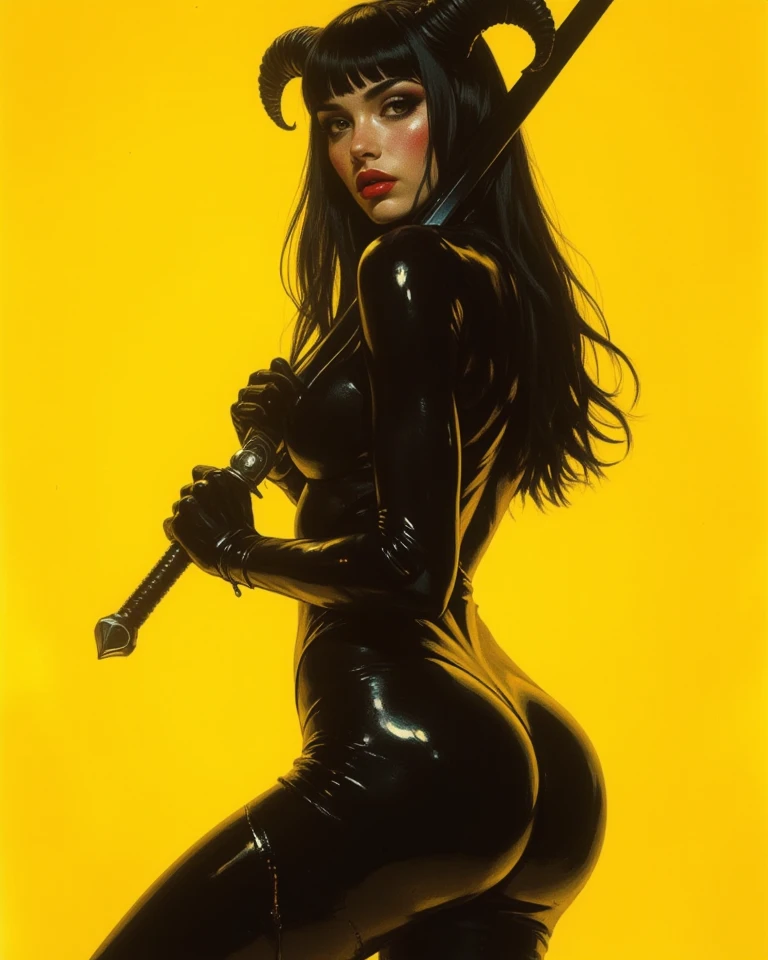 (masutepiece, Best Quality), Megan fox、8K Wallpaper, Highly detailed, poster for, krampus, Vintageホラー, 1940's, クリスマスホラースリラー映画のposter for, Bauhaus, shapes, lines, Abstract, propaganda, Gothic, 映画poster for, Vintage,