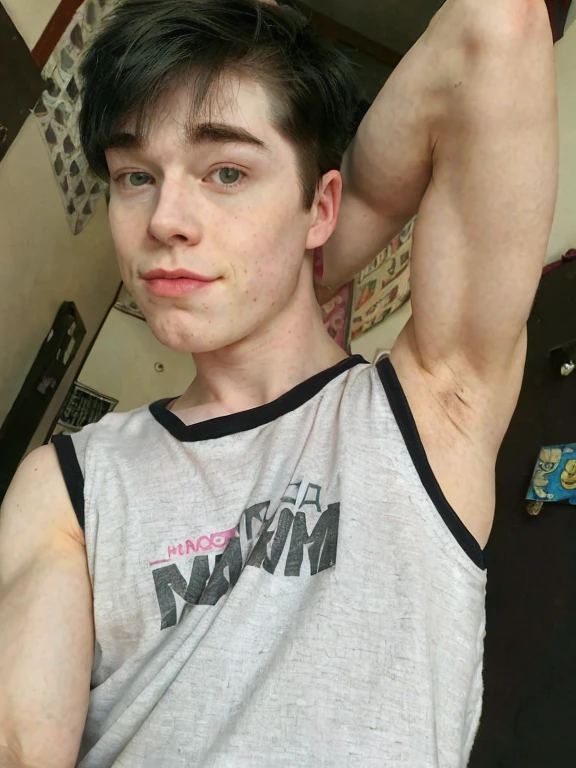 there is a mature 40 year old man with a tattoo on his chest standing in a living room, taken in the early 2020s, (12x) extremely pale white skin, not wearing many clothes, very very very pale white skin, very very very pale skin, extremely pale white skin, beefy, round belly, masculine, bare chest, very very pale white skin, wearing nothing