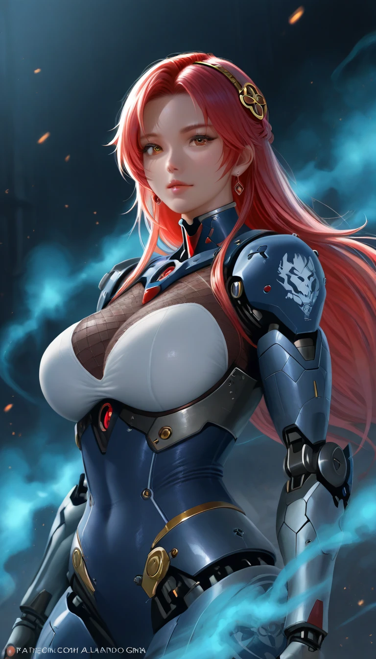 Highest image quality，Outstanding details，超高分辨率，（Fidelity：1.4），The best illustration，Favor the details，closeup cleavage，A mech girl，He has a delicate and beautiful face，（（Red and white semi-mechanical body：1.8）），Raised sexy，，cleavage，onbed，frontage，cyber punk perssonage，Futuristic，mechanically aesthetic，Complex machinery，The background is a high-tech lighting scene in the future city，Virtual Engine 5，Perfect detail rendering，rendering by octane，hyper HD