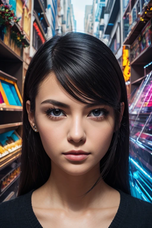 black hair, Surrealism, 8k, super detail