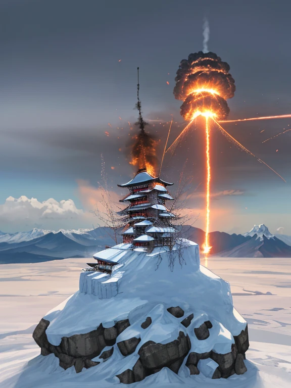 Atomic bombing。In Gongga Snow Mountain。The shock hits