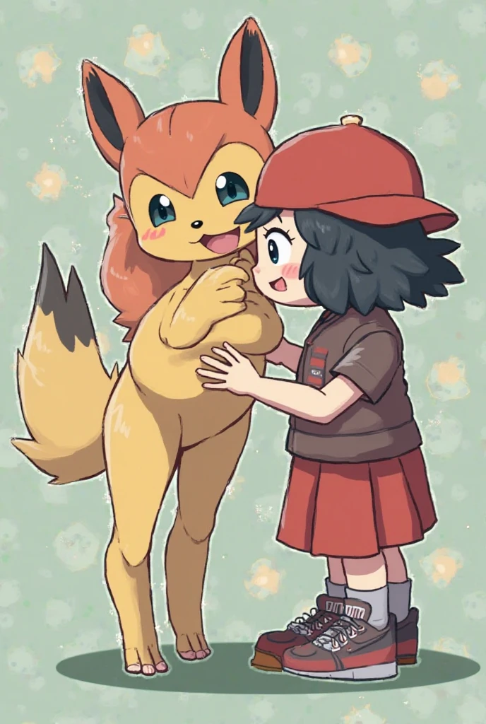 Pussy,Explicitly colored genitals,Brown Hair,Big collar、A garment with an open chest design,Exposed breasts,Pants with no fabric in the crotch area,露出したPussy,(beige skin,Beige breasts,Beige thighs,Pink nipples,)Light blue eyes,A picture of a woman holding a monster ball, Pokemon Misty, Gainax Anime Style, Also, Masamune Shirow, Inspired by Rei Kamoi, inspired by Un'ichi Hiratsuka, Singey, Cool pose, dramatic Grin pose, Female protagonist 👀 :8, Grin, rei hiroe