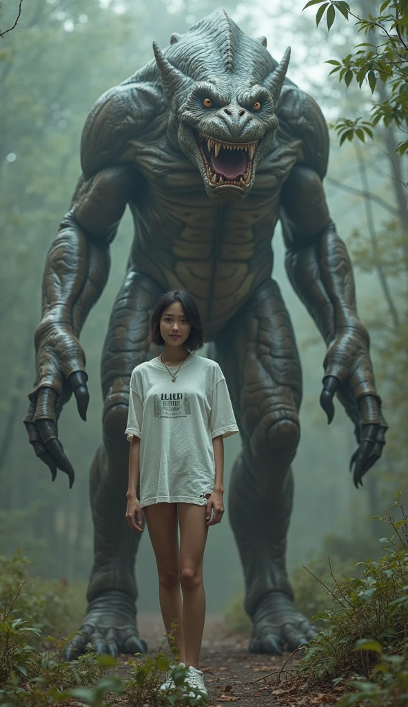 in the forest A navy blue T-shirt worn to conceal her waist A tiny white panty peeks out from under the bottom of the T-shirt. Being chloroformed from behind by a demon Big breasts and slightly chubby Age 25 One Japanese woman whole body