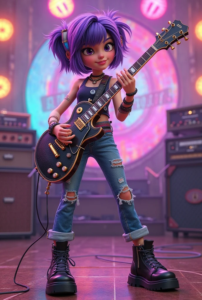 (Style: trending on artstation, ((high quality:1.2, masterpiece:1.2)) , (8k resolution) , high details, incredibly absurdres, color connection, colorized, colorful, sexy, nsfw, seductive) , light-weight Scottish (1girl, solo:1.2) , she is Classic and Cool as a Jazz Musician, in Cartoony Ethiopian Deel, Casting magic pose