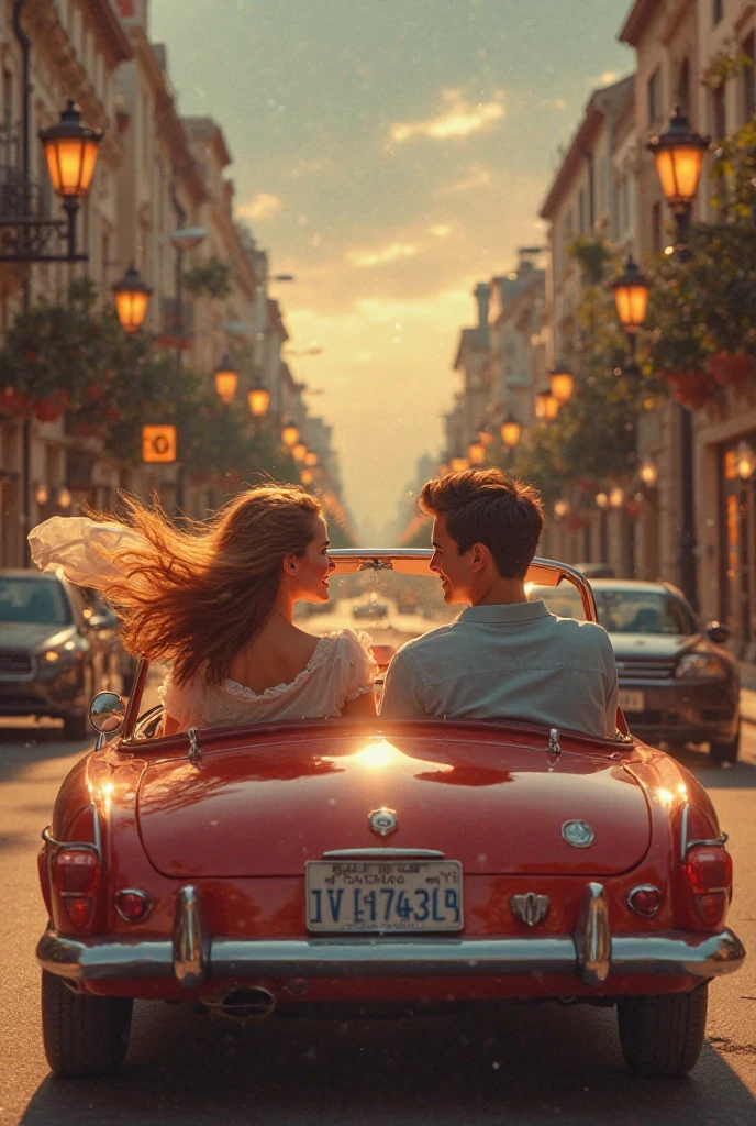 Sexy girl with a boy on road romance 