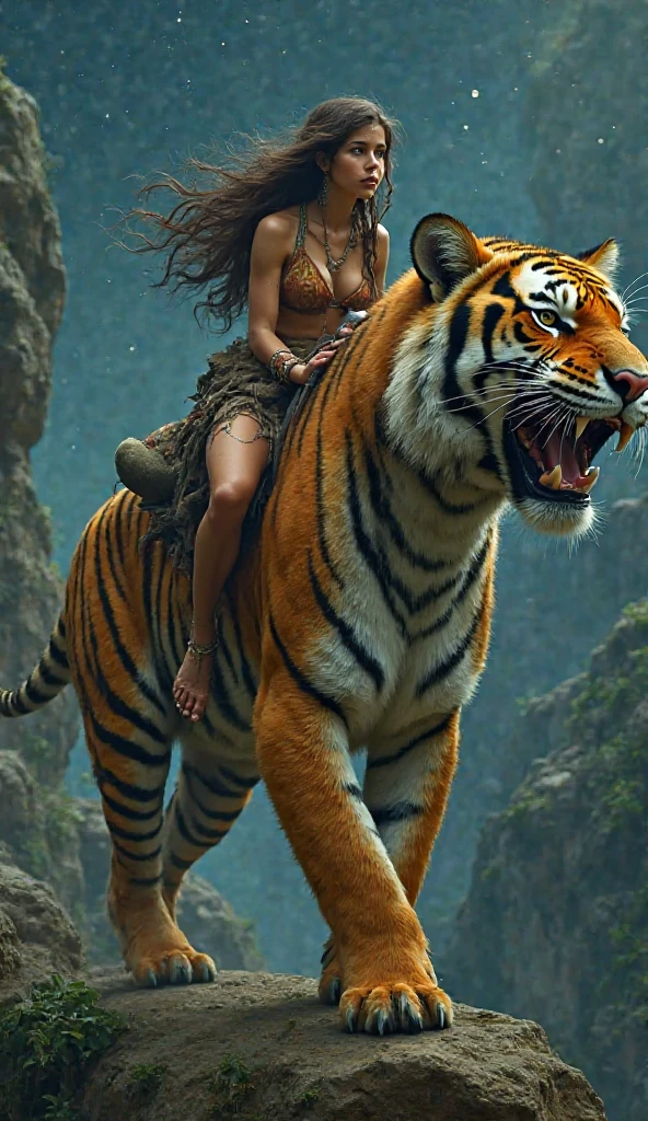 1 female alien, The predator, tiger warrior, (extremely beautiful:1.2), (intense gaze:1.4), (predator:1.1), long dark claws, NSFW, nipples, thick eyebrows, glowing and shining golden eyes, the most beautiful tiger face in the universe, black hair,
A woman with an extremely beautiful tiger face, her intense gaze fixed on her prey, a primal tiger force that could not be denied.
(extreamly beautiful lean body:1.5), (ultra muscular build:1.2), (prowling:1.3), (sleek movements:1.4),
Her beautiful body, muscular and toned, moved with sleek grace as she prowled, ready to strike at a moment's notice. The predator in her is always on